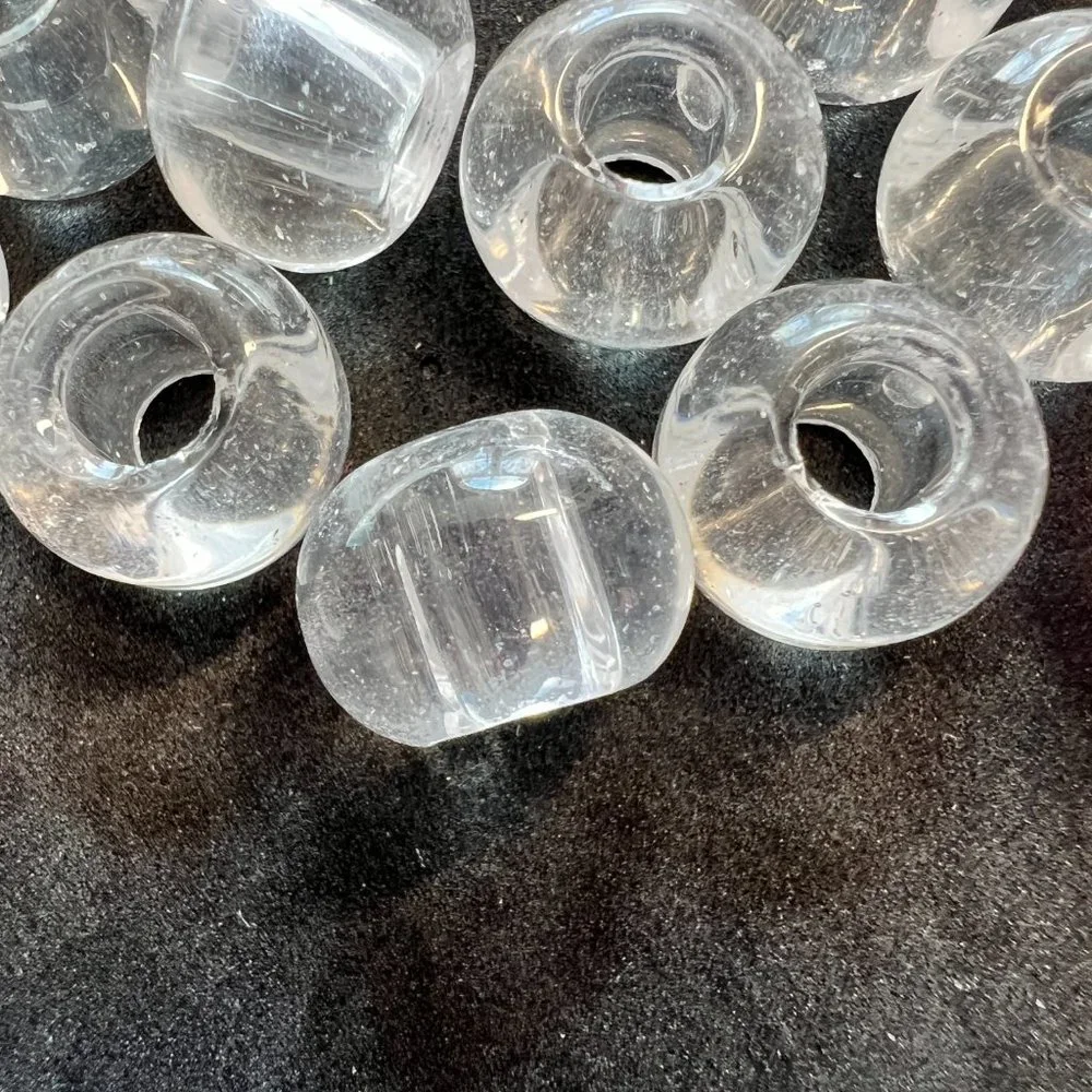 NWOT📌30 Clear Glass Beads 14 mm with a big Hole 5 mm for Jewelry Making -Craft